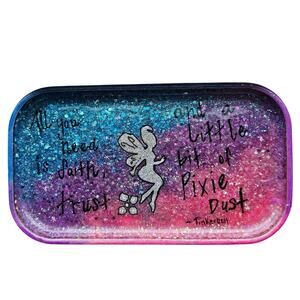 Tinkerbell Tray Glitter Colorful Epoxy Decorative Tray Handmade